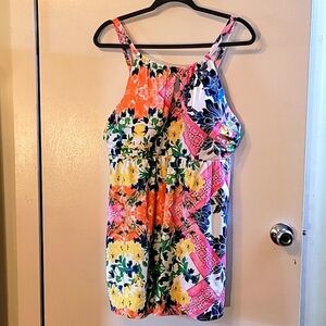 One Piece Layered Dress Swim Suit Floral - Swim by Cacique - Size 18